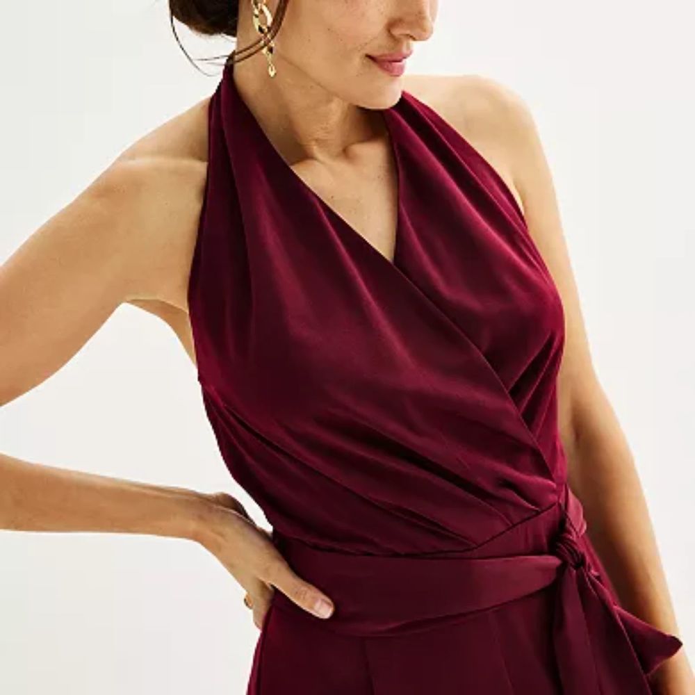 Nine West Burgundy Wide Leg Jumpsuit - Picture 3 of 6